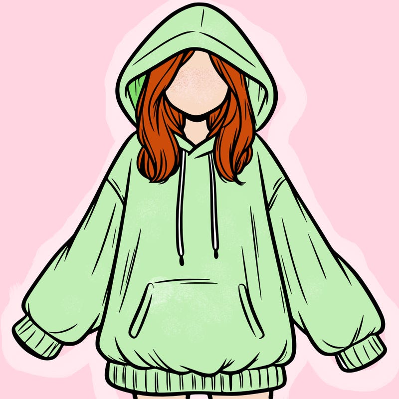 girl in oversized hoodie