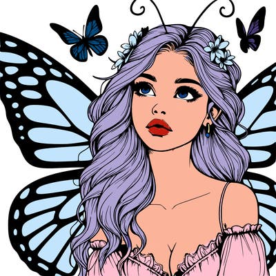 butterfly fairy realistic girl