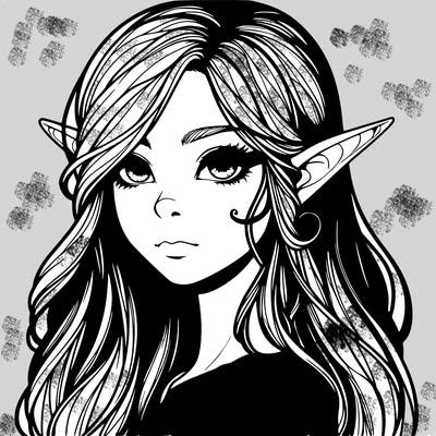 elf girl realistic dark fantasy