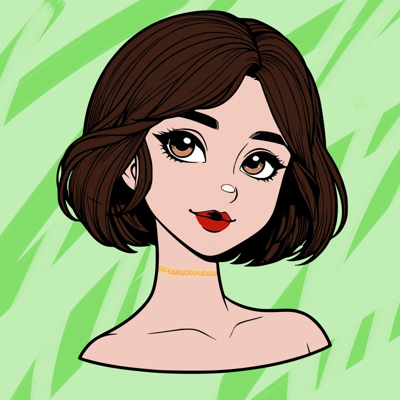 realistic girl with short hair