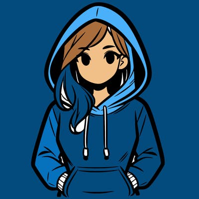 a woman wearing a hoodie