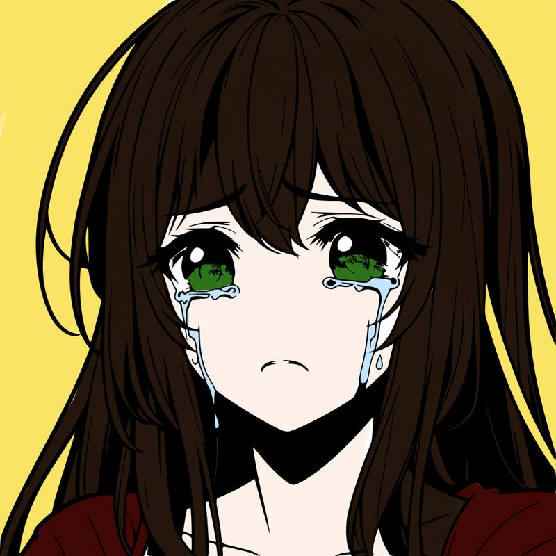 sad girl crying realistic anime