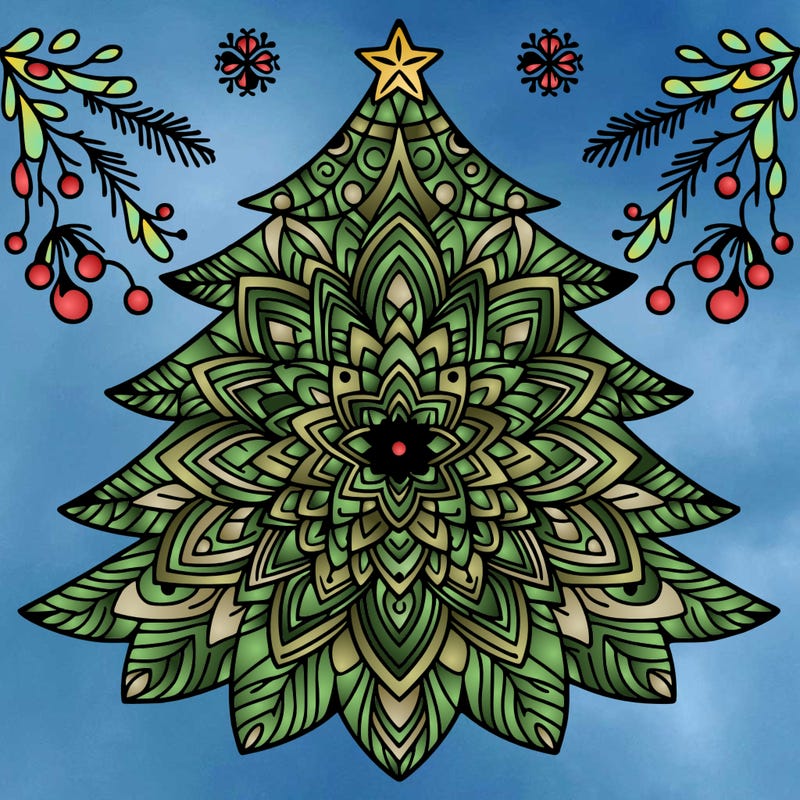 mandala sapin de noel