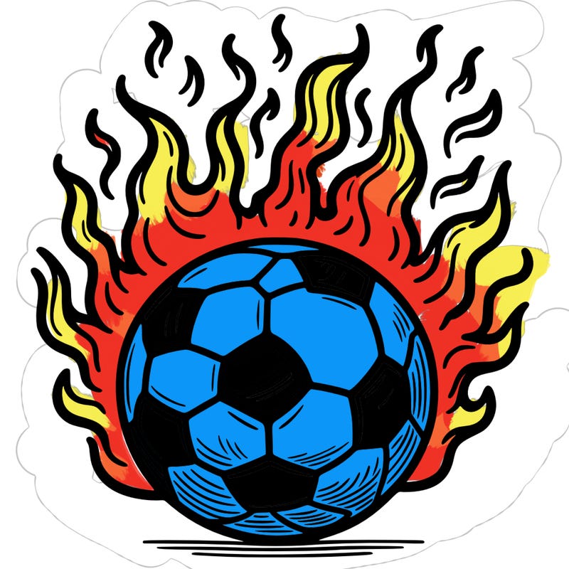 a flaming soccer ball