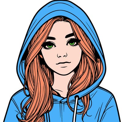 realistic girl with a hoodie