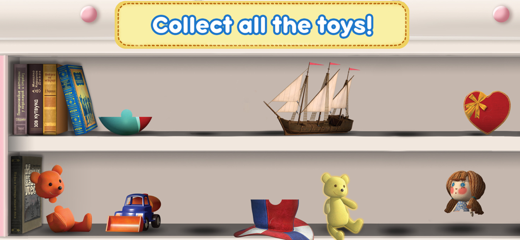 Masha and the Bear Dentist - Toy collection screen in Masha and the Bear Dentist app