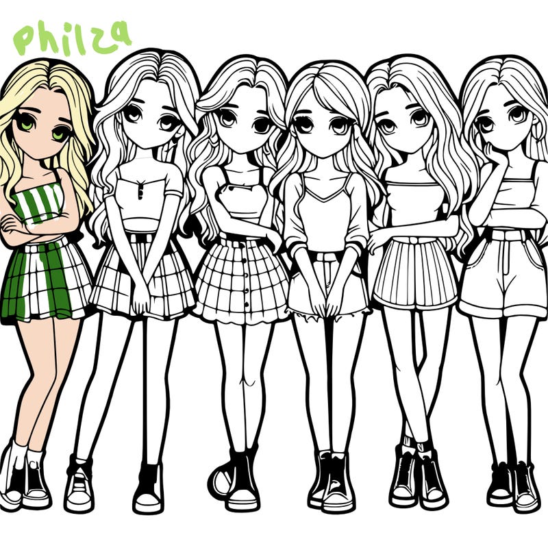 a group of girls realistic