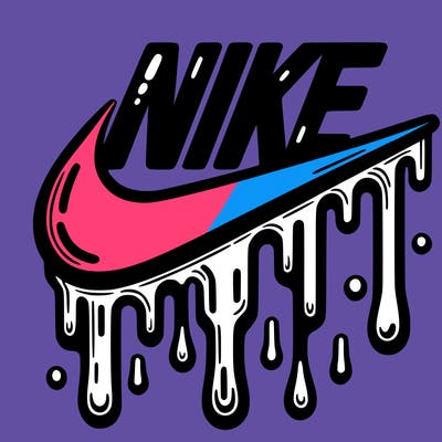 dripping nike logo