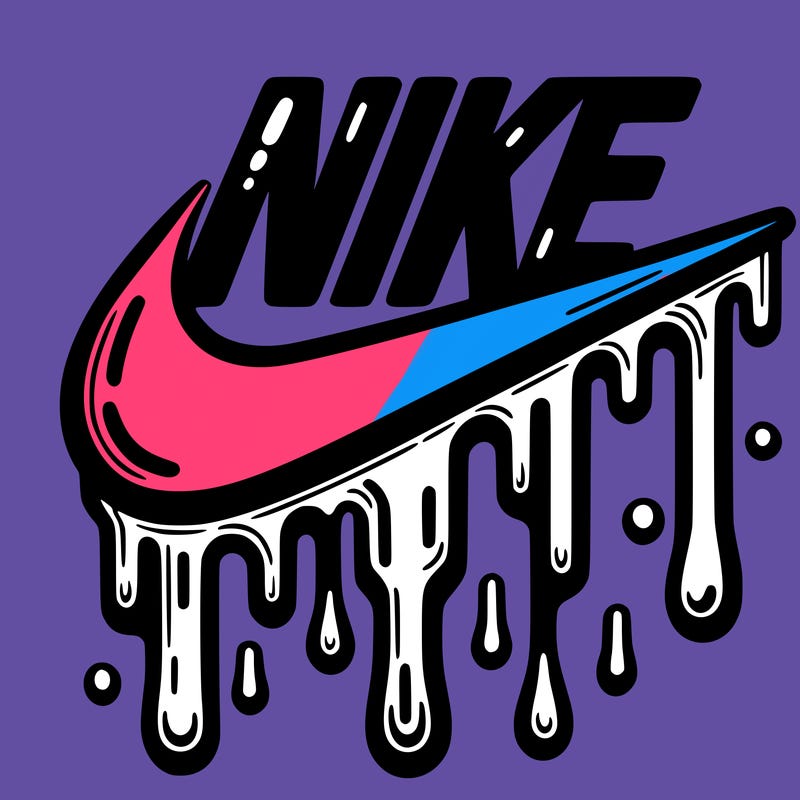 dripping nike logo