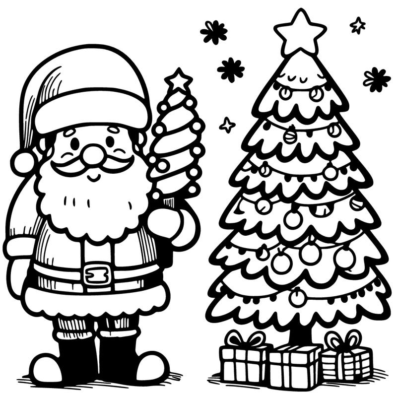 christmas tree with santa