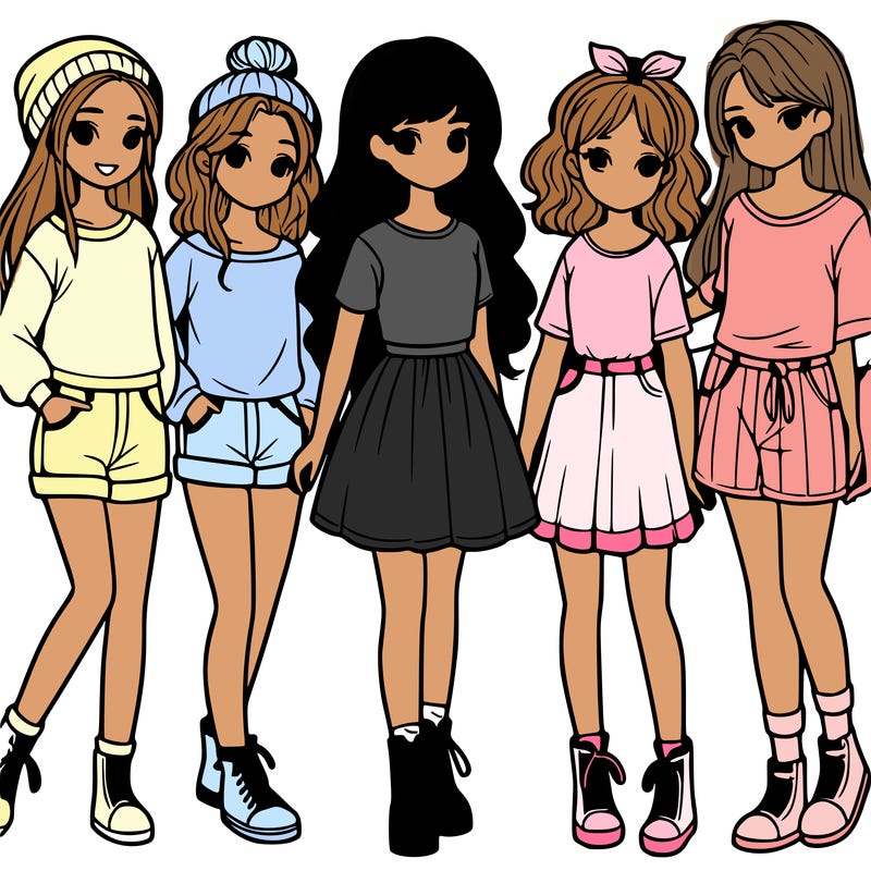 a group of five girls