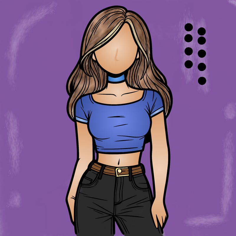 girl with a crop top and jeans