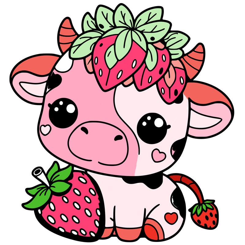 cute strawberry cow