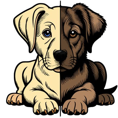 realistic dog split picture