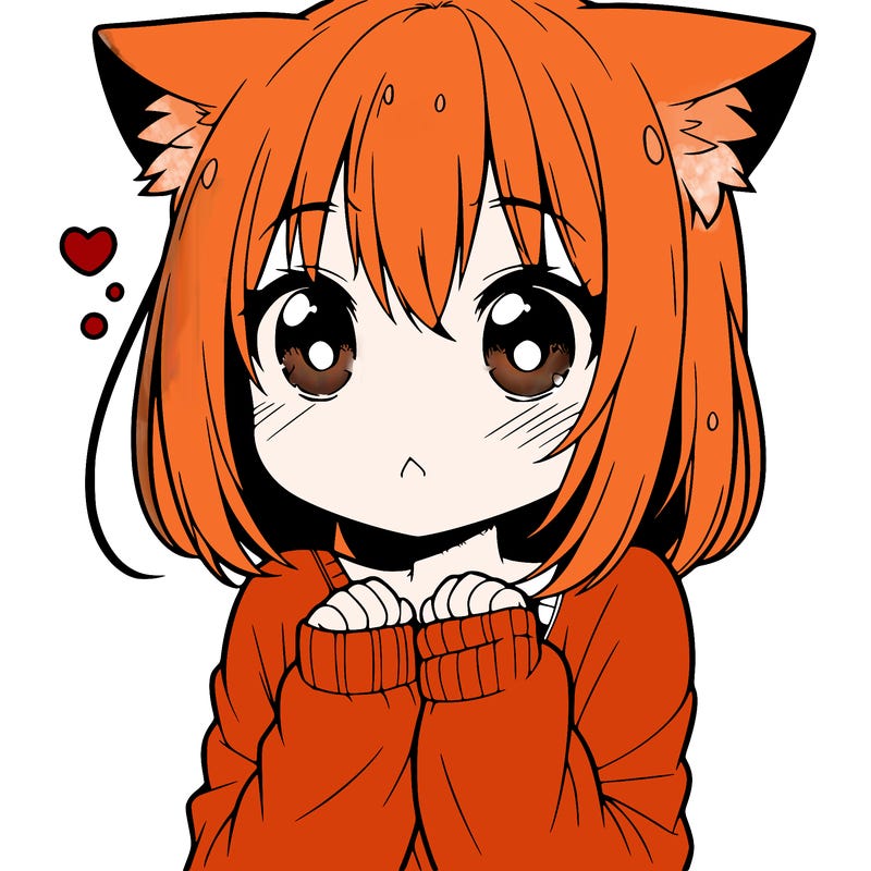 shy anime catgirl
