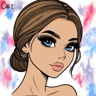 realistic girl with lashes