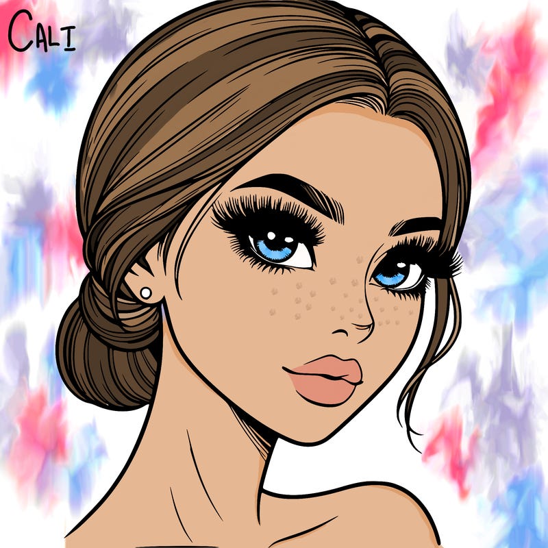 realistic girl with lashes