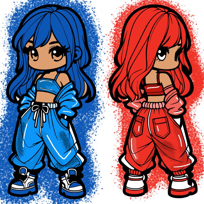 girl in crop top and baggy pants