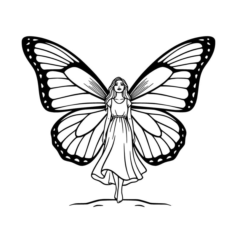 a dress  girl butterfly wings
