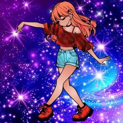 realistic girl danceing