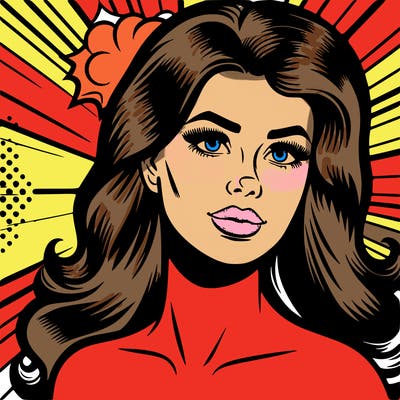 pop art style woman