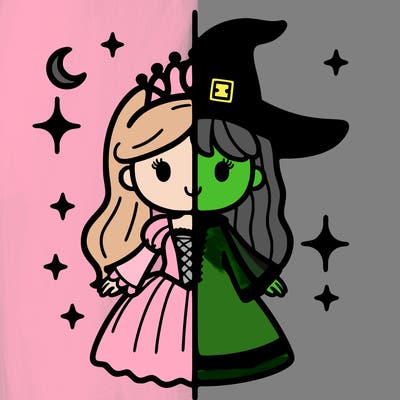 split princess and witch