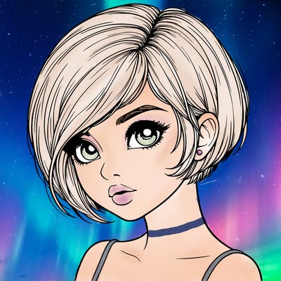 realistic girl with really short hair