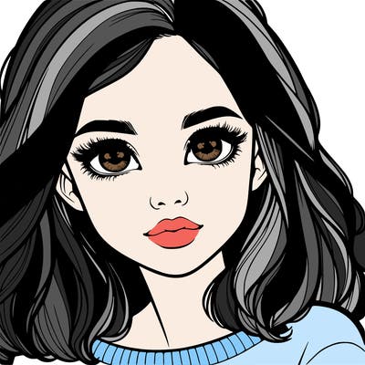 realistic girl whith cute eyes