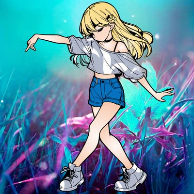 realistic girl danceing