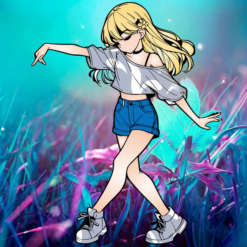 realistic girl danceing