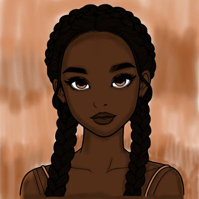 realistic girl with braids