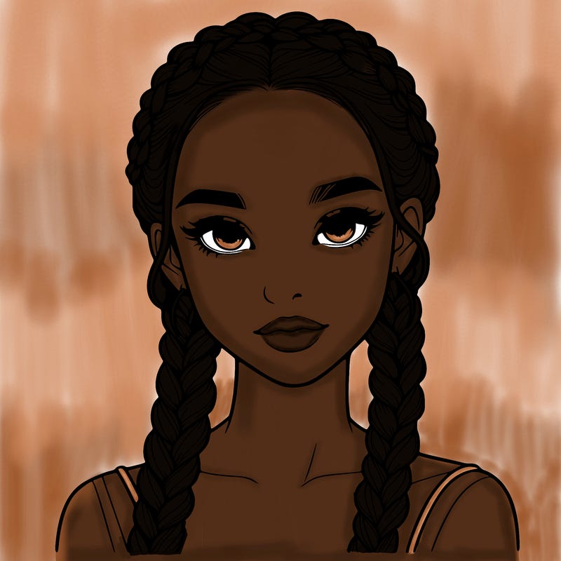 realistic girl with braids