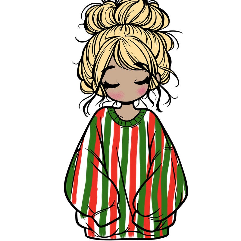 girl with baggy sweatshirt and messy bun