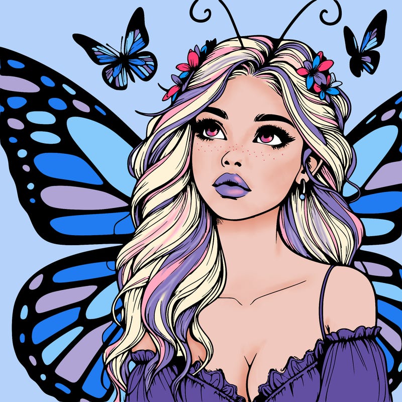 butterfly fairy realistic girl