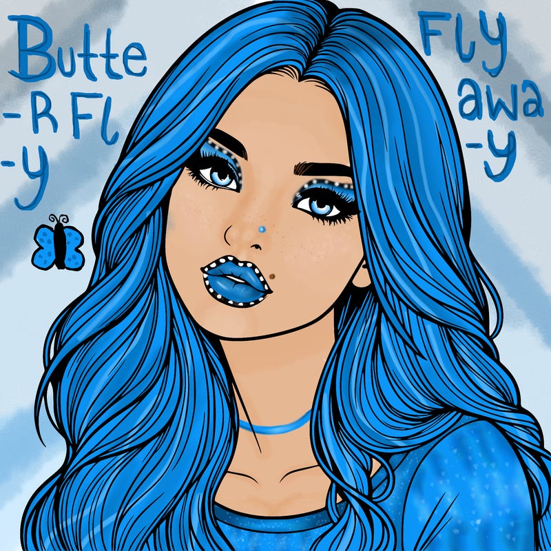 realistic girl with hair on her hair and lips