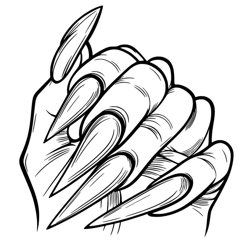 longer pointy french tip nails