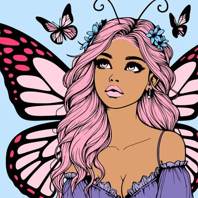 butterfly fairy realistic girl