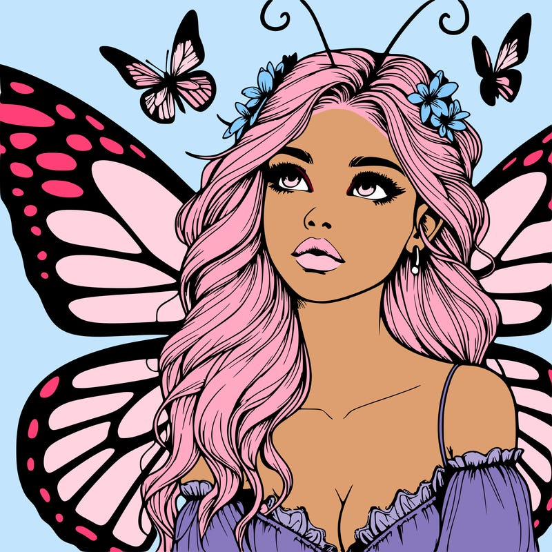 butterfly fairy realistic girl