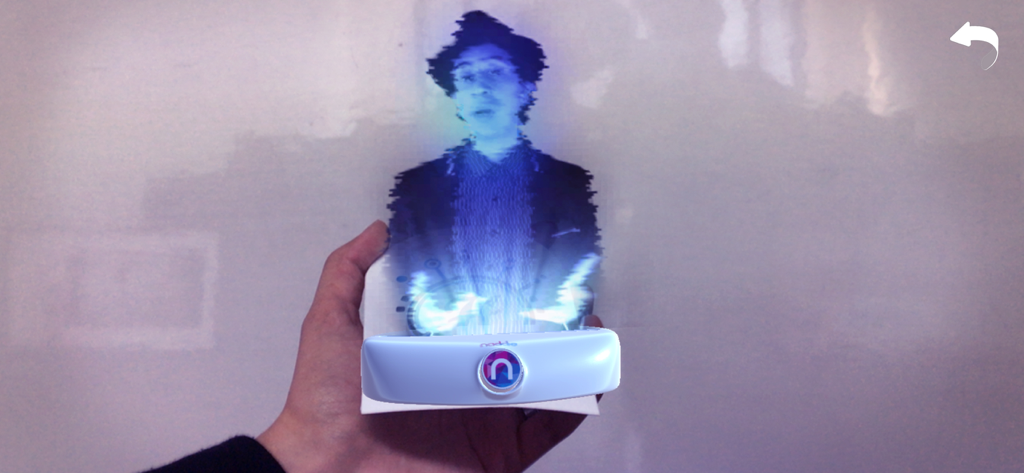 Naddie AR - A holographic 3D person projected from a physical marker using the Naddie AR application