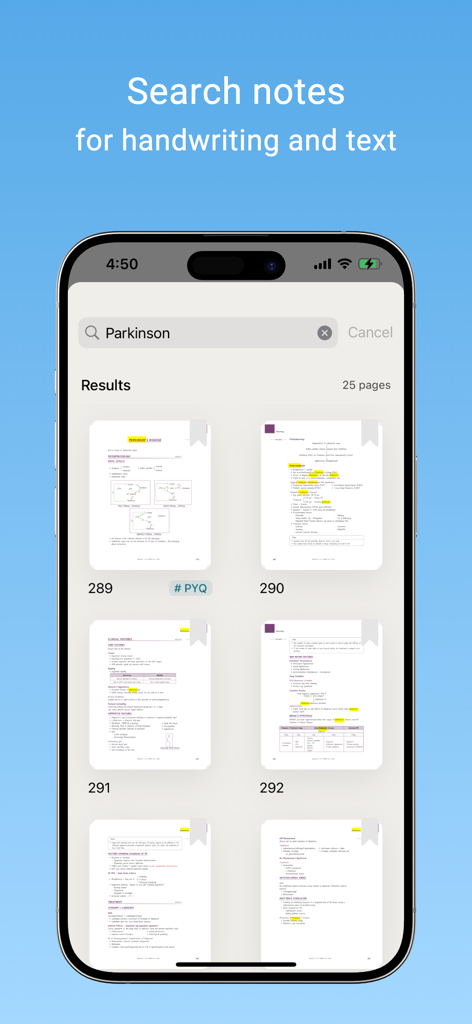 DBMCI One Notes: NEET PG, FMGE - Search medical notes for handwriting and text in the DBMCI One Notes app.