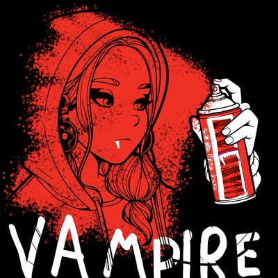 a realistic girl, spray painting