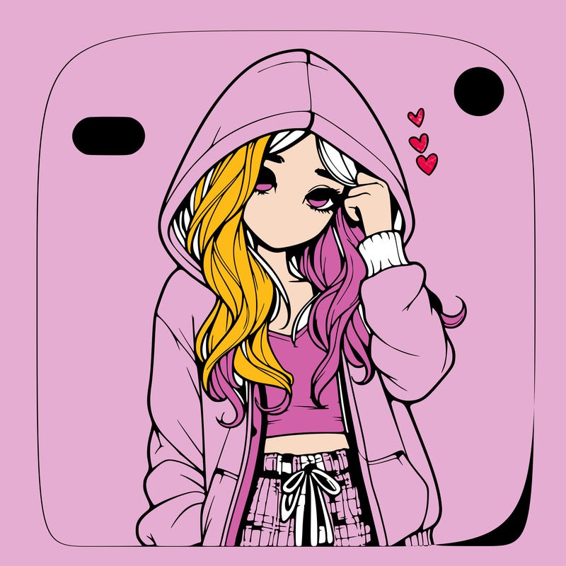 realistic girl with pj hoodie