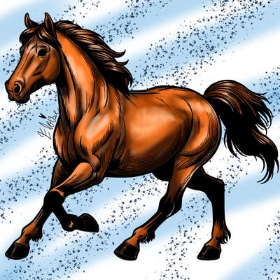 realistic horse running