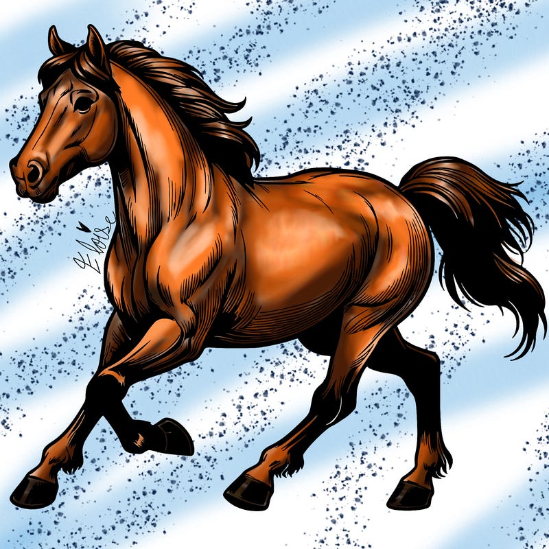 realistic horse running