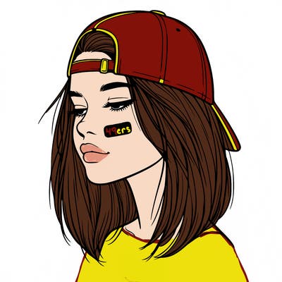 realistic  girl with a backwards hat