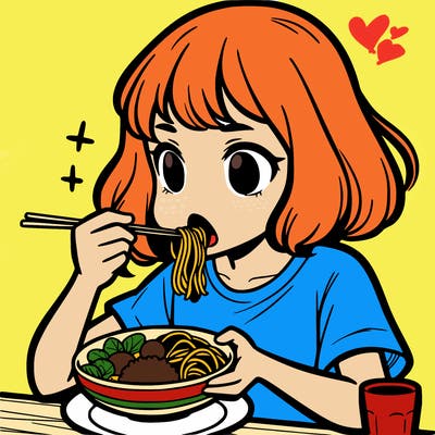 a girl eating food