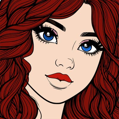 beautiful realistic girl close up to the camera with wavy hair,