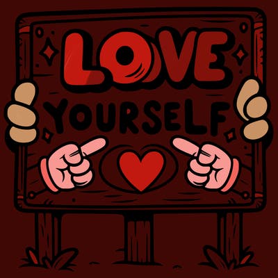 a sign where it is written: love yourself