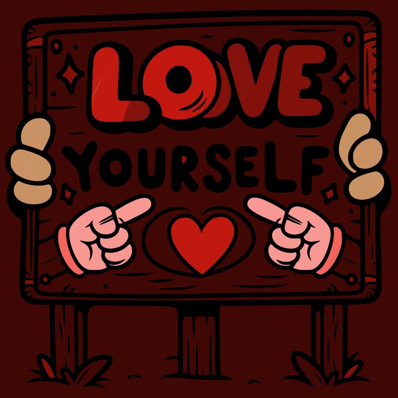 a sign where it is written: love yourself