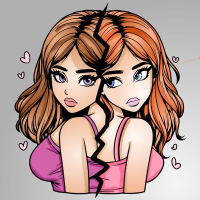 realistic girl split